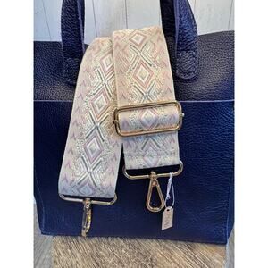 Crossbody Purse Strap BOHO Pink Tan White Aztec Bag Strap Guitar Strap NEW
